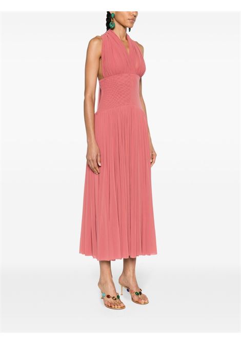 Abito maxi in rete con scollo all'americana in rosa - donna PHILOSOPHY DI LORENZO SERAFINI | A040421180182